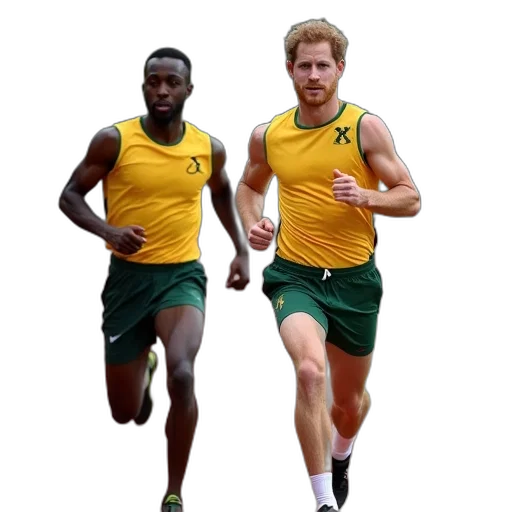 prince, harry, jamaica, sprinter, take, part, track, event transparent PNG cut-out