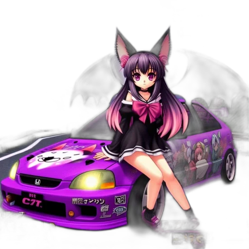 car, animal, weapon, creature, anime, vaporwave, pixel art, concept art transparent PNG cut-out