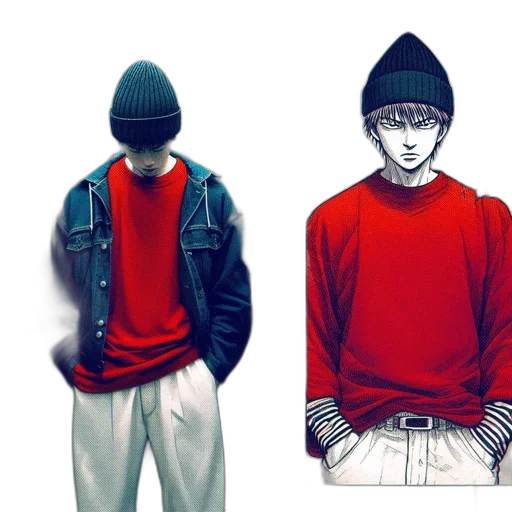 jacket, hat, mask, face, concept art, comic book art, photorealistic, anime transparent PNG cut-out