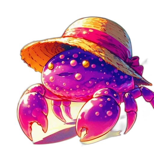 hat, creature, crown, animal, concept art, watercolor, vaporwave, pixel art transparent PNG cut-out