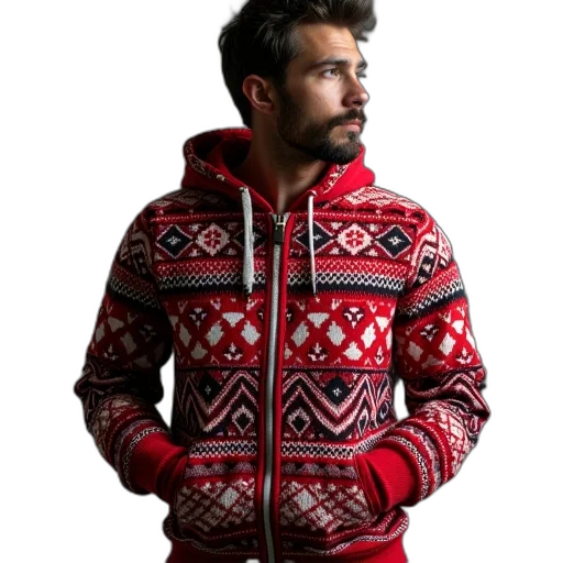 jacket, red, ugly, sweater transparent PNG cut-out