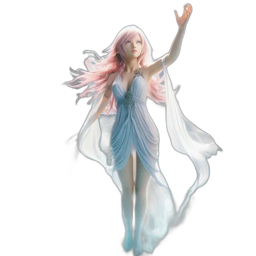 dress, concept art, fantasy art, 3d render, pixel art, pastel, woman, flowing transparent PNG cut-out
