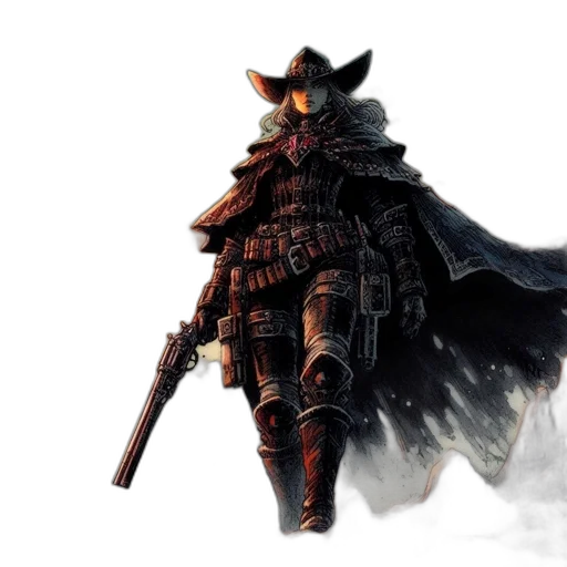 weapon, hat, sword, mask, concept art, fantasy art, photorealistic, pixel art transparent PNG cut-out