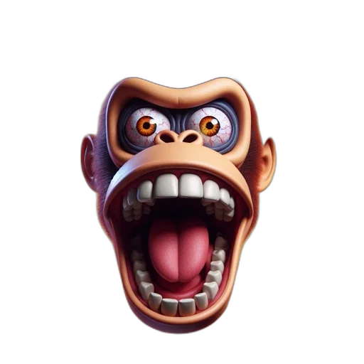 face, creature, animal, mask, 3d render, concept art, photorealistic, cartoon transparent PNG cut-out