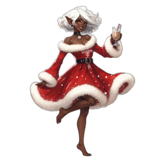 dress, staff, concept art, fantasy art, 3d render, elf-like, figure, red transparent PNG cut-out