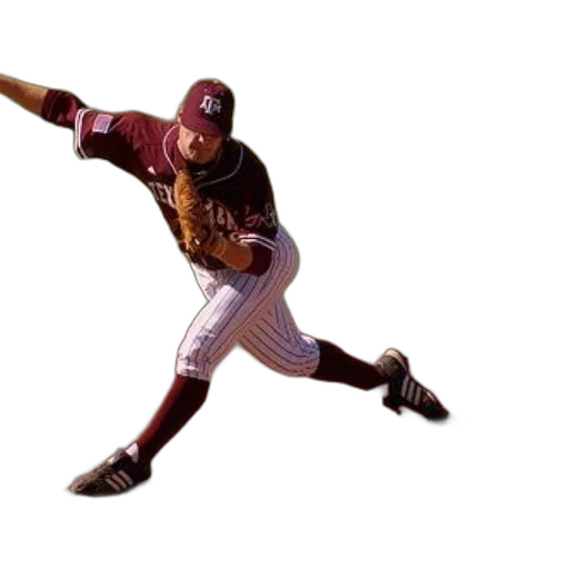 baseball, player, maroon, uniform, white, stripes, pitching, mound transparent PNG cut-out