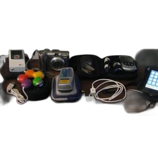 jewelry, weapon, table, various, electronic, devices, including, camera transparent PNG cut-out