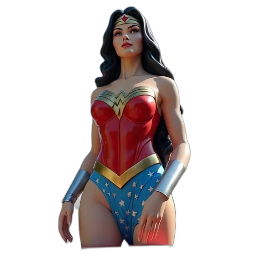 comic book art, concept art, 3d render, photorealistic, large, red, blue, statue transparent PNG cut-out