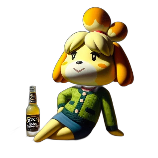 bottle, dress, animal, jacket, pixel art, concept art, 3d render, cartoon transparent PNG cut-out
