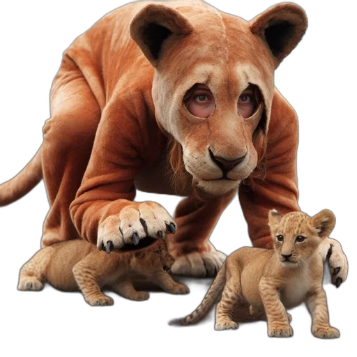animal, concept art, photorealistic, 3d render, oil painting, individual, wears, full-body transparent PNG cut-out