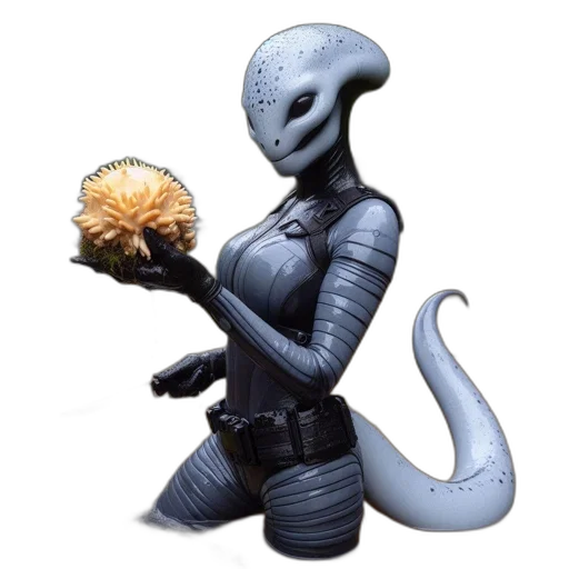 robot, food, creature, animal, concept art, 3d render, pixel art, outer space transparent PNG cut-out