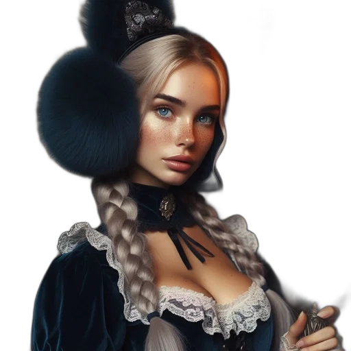 hat, dress, staff, face, fantasy art, photorealistic, oil painting, concept art transparent PNG cut-out