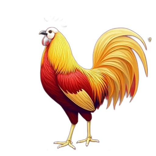 animal, concept art, pixel art, 3d render, photorealistic, stylized, illustration, rooster transparent PNG cut-out