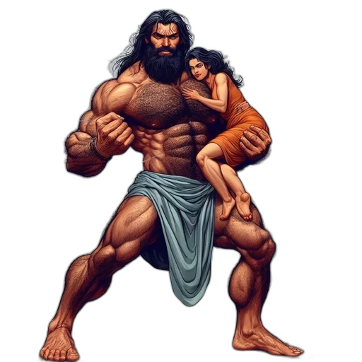 concept art, comic book art, fantasy art, pixel art, muscular, man, attributes, like transparent PNG cut-out