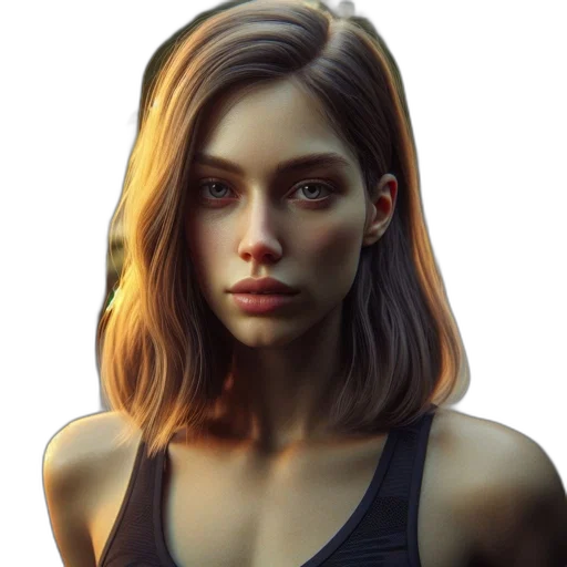 face, hair, mask, dress, photorealistic, concept art, fantasy art, pixel art transparent PNG cut-out