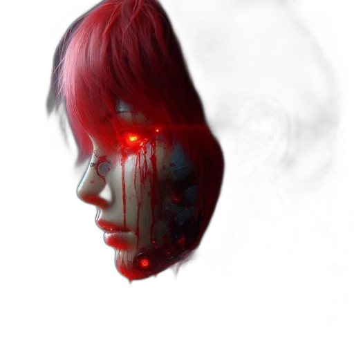 face, robot, mask, creature, concept art, photorealistic, cyberpunk, 3d render transparent PNG cut-out