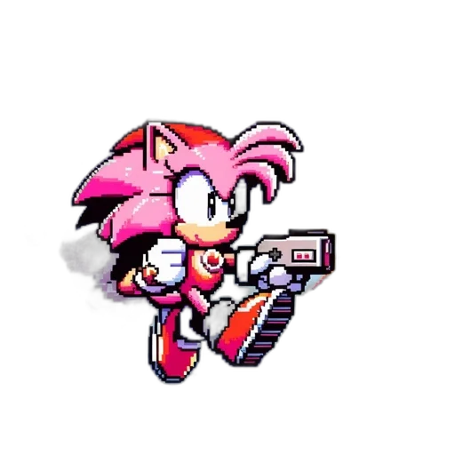 weapon, robot, animal, staff, pixel art, vaporwave, concept art, 3d render transparent PNG cut-out