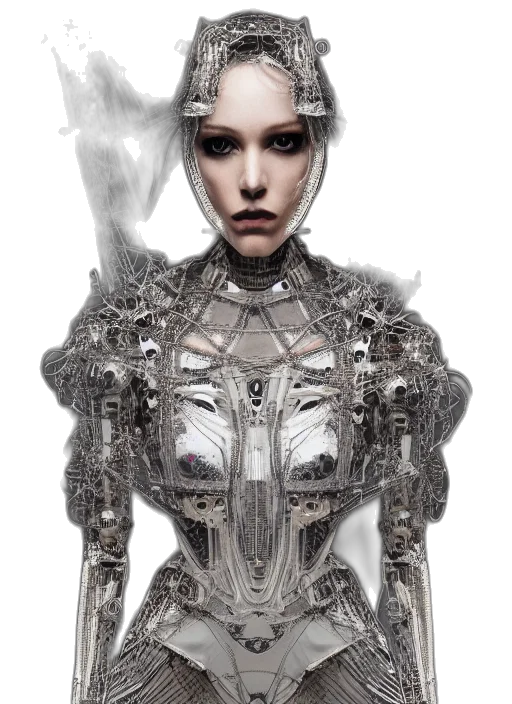 robot, dress, face, jewelry transparent PNG cut-out