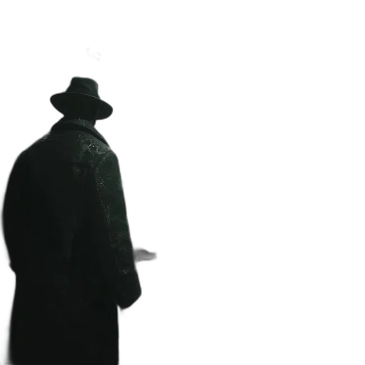 hat, jacket, staff, robot, concept art, 3d render, photorealistic, fog transparent PNG cut-out