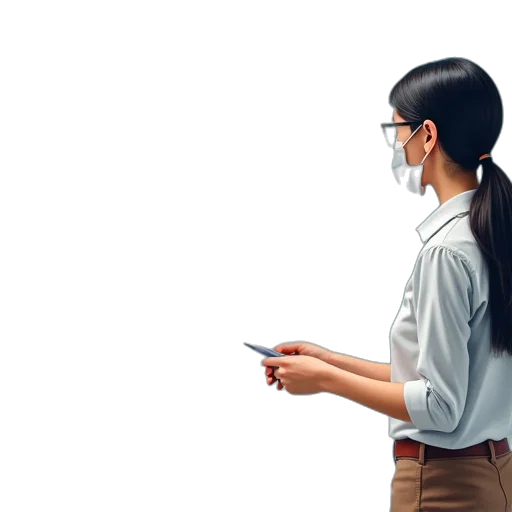 staff, jacket, robot, 3d render, concept art, photorealistic, job, safety transparent PNG cut-out