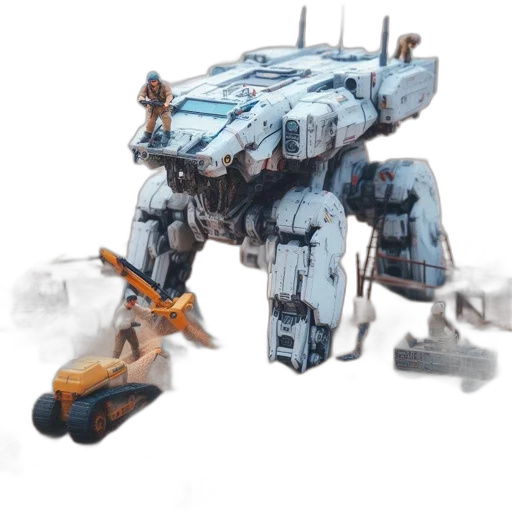 robot, weapon, dragon, creature, concept art, 3d render, fantasy art, watercolor transparent PNG cut-out