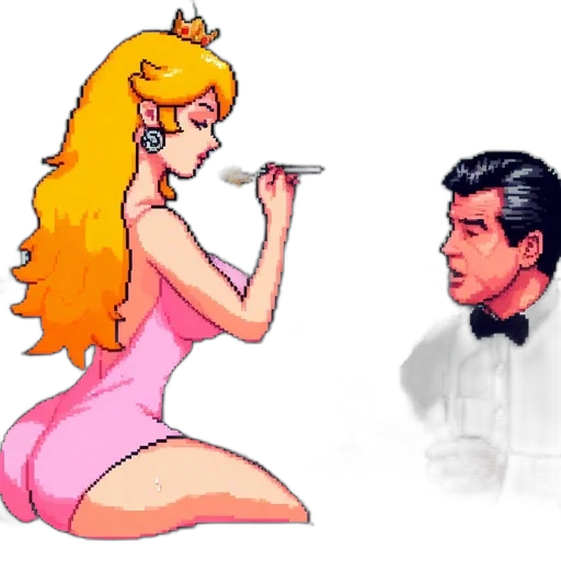 dress, crown, pixel art, concept art, cartoon, comic book art, fire, outer space transparent PNG cut-out