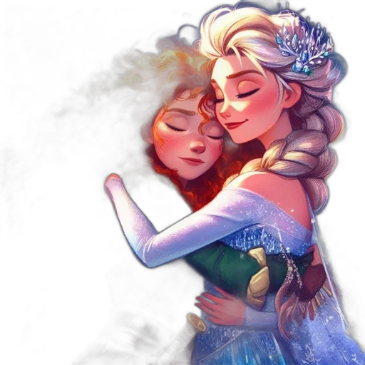 fantasy art, concept art, watercolor, comic book art, fire, snow, underwater, two transparent PNG cut-out