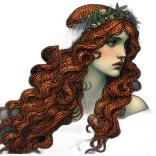 crown, hair, fantasy art, watercolor transparent PNG cut-out