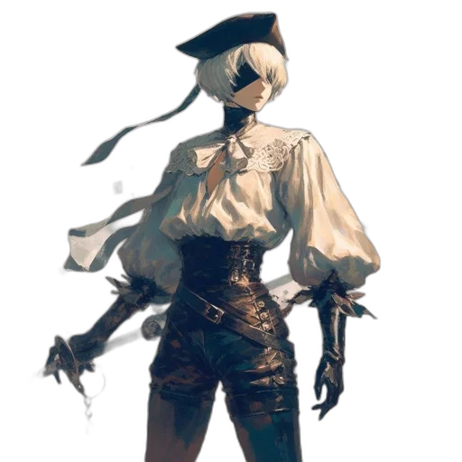 weapon, staff, jacket, robot, concept art, fantasy art, cyberpunk, comic book art transparent PNG cut-out