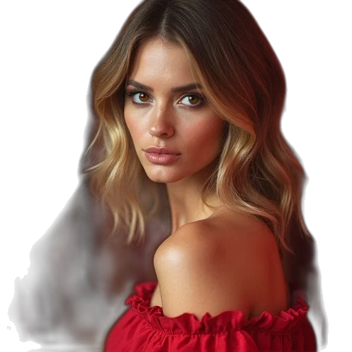 dress, face, hair, jewelry transparent PNG cut-out