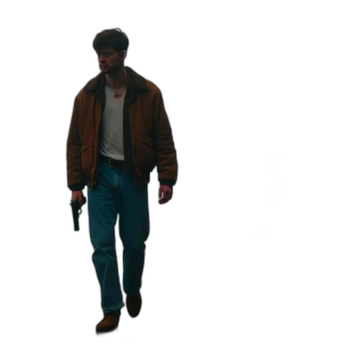 jacket, staff, weapon, concept art, 3d render, pixel art, photorealistic, fog transparent PNG cut-out