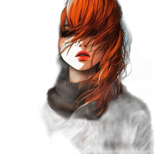 face, mask, hair, jacket, photorealistic, fantasy art, watercolor, concept art transparent PNG cut-out