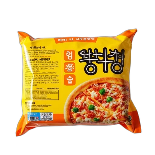 food, package, korean, instant, noodles, yellow, orange, label transparent PNG cut-out