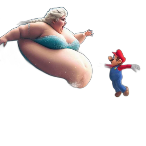 dress, hat, creature, concept art, 3d render, elsa, frozen, mario transparent PNG cut-out
