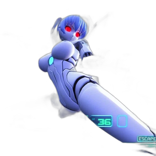 robot, weapon, staff, sword, 3d render, concept art, vaporwave, anime transparent PNG cut-out