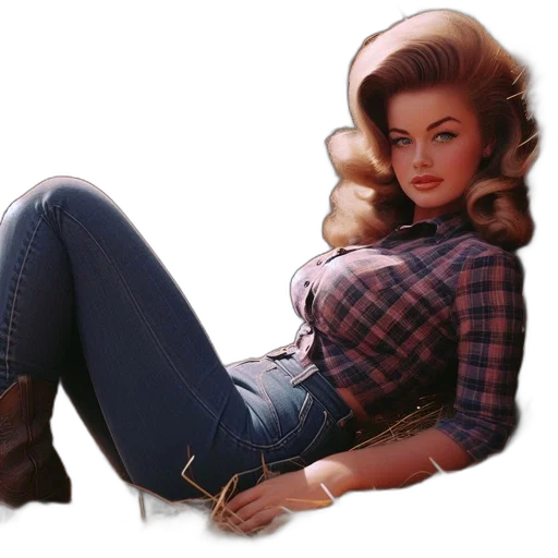 jacket, photorealistic, comic book art, concept art, cartoon, woman, 1950s, 60s-style transparent PNG cut-out