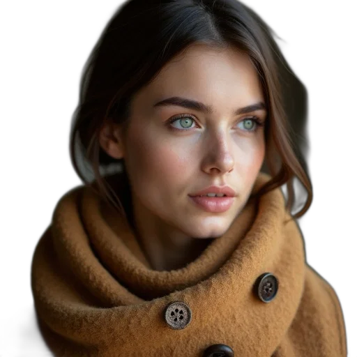 jacket, face, jewelry, hat transparent PNG cut-out