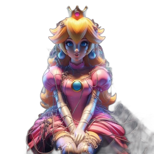 crown, dress, mask, staff, concept art, fantasy art, pixel art, anime transparent PNG cut-out