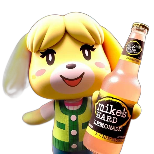 bottle, animal, 3d render, 3d-animated, image, portrays, jovial, anthropomorphic transparent PNG cut-out