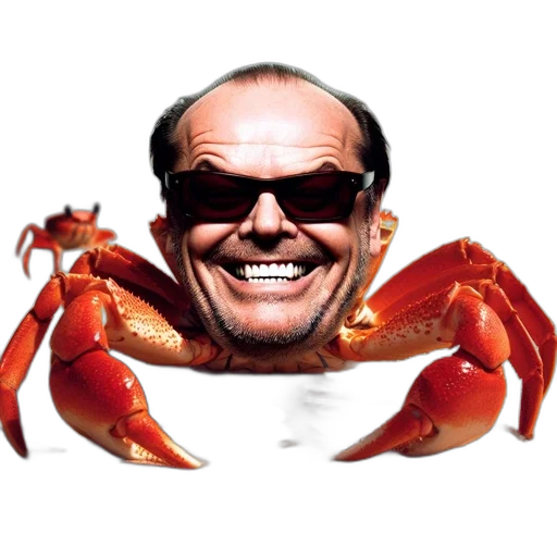 animal, creature, food, crown, photorealistic, 3d render, anthropomorphic, crustacean transparent PNG cut-out