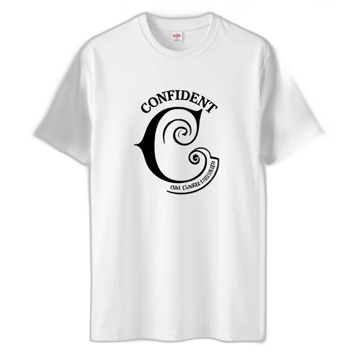 white, t-shirt, black, graphic, design, front, features, stylized transparent PNG cut-out