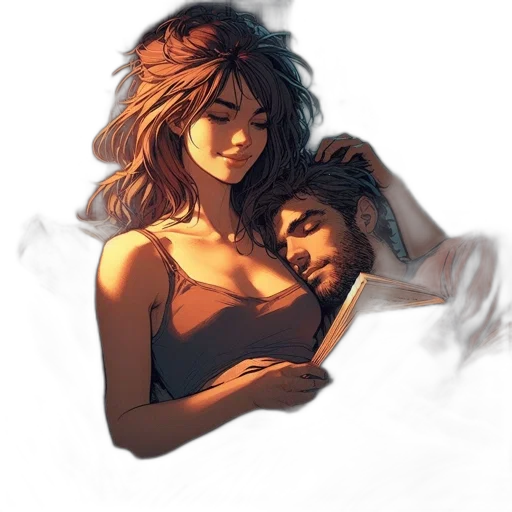 concept art, watercolor, comic book art, fantasy art, fire, sunset, underwater, fog transparent PNG cut-out