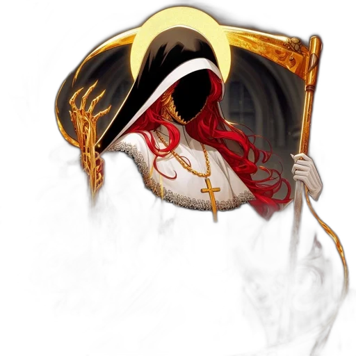 mask, crown, face, staff, concept art, fantasy art, photorealistic, watercolor transparent PNG cut-out