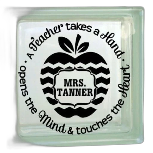 underwater, personalized, glass, block, apple, design, featuring, text transparent PNG cut-out