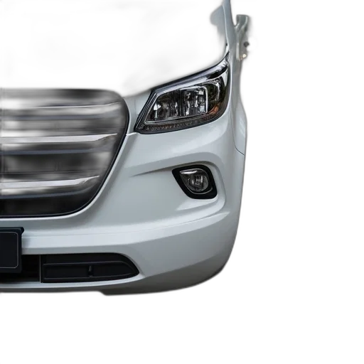 car, 3d render, photorealistic, front, white, van, visible, showcasing transparent PNG cut-out
