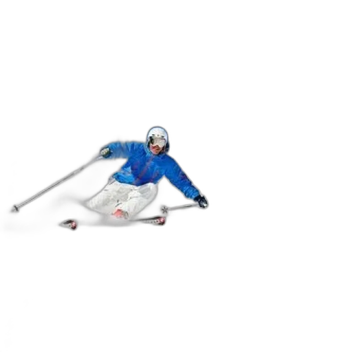 staff, robot, pixel art, 3d render, photorealistic, concept art, skier, blue transparent PNG cut-out