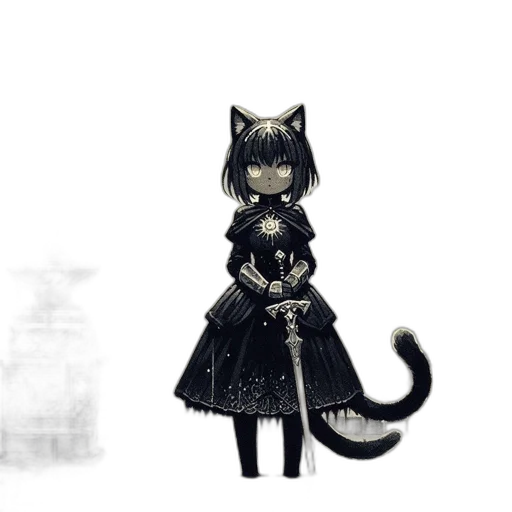 dress, staff, animal, creature, concept art, pixel art, fantasy art, anime transparent PNG cut-out