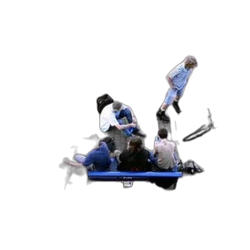 staff, robot, car, concept art, group, people, sitting, bench transparent PNG cut-out