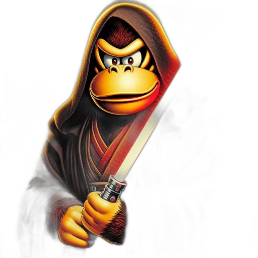staff, weapon, concept art, pixel art, fantasy art, 3d render, donkey, kong transparent PNG cut-out
