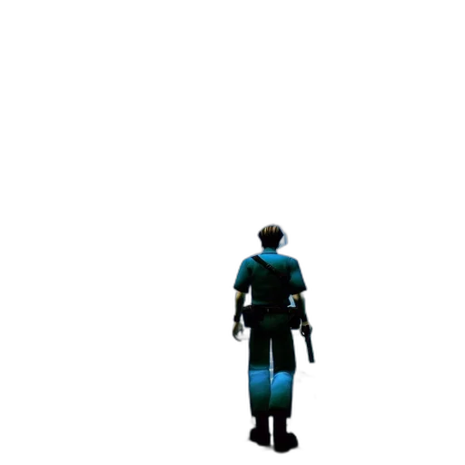 staff, jacket, robot, sword, pixel art, concept art, 3d render, cyberpunk transparent PNG cut-out